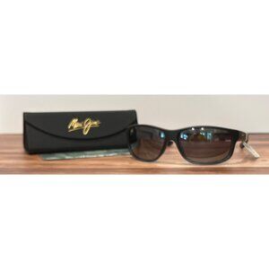 Maui Jim Kaiwi Channel Grey Black Stripe Sunglasses 840-11D Made in Italy